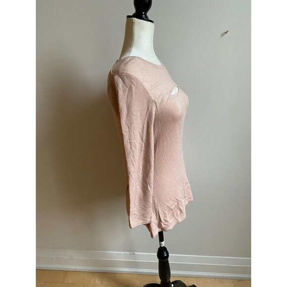L'AGENCE Bnwot Womens Front Cut Out "Jocelyn" Sz Small Blush Knit Sweater - Picture 3 of 7